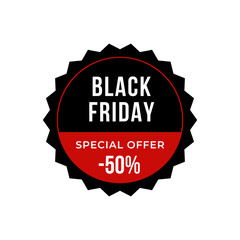 Obraz premium Black Friday 50 percent off promotion banner