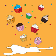 Fancy Sketchy Cupcakes background