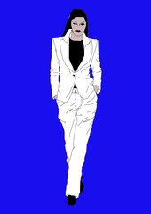 Kobieta w białym garniturze 