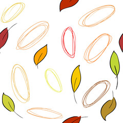 Seamless vector pattern with fall leaves