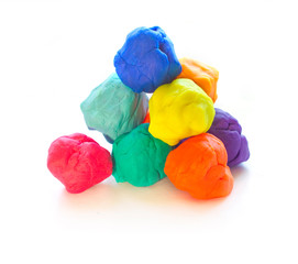 Modeling clay balls on white