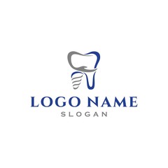 Implant dental mature or adult logo vector icon with tree leaf and hand . professional care and safety treatment experience