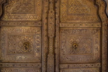 Fort in Jaipur and details on the door
