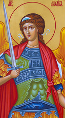 Vranov, Slovakia. 2019/8/22. Icon of Saint Michael the Archangel. Convent of the Holy Trinity in Lomnica.