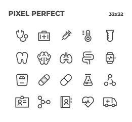 Icon set of medical related vector, health icon