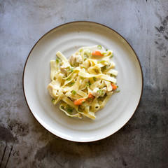 Creamy Chicken Noodles and  Vegetables