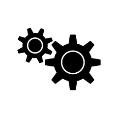 Gears vector icon. Cogwheel pictogram. Settings symbol.