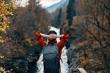 young woman in forest