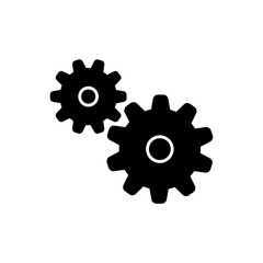 Gears vector icon. Cogwheel pictogram. Settings symbol.