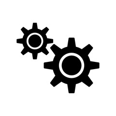 Gears vector icon. Cogwheel pictogram. Settings symbol.