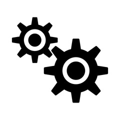 Gears vector icon. Cogwheel pictogram. Settings symbol.