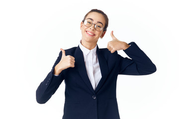 businessman with arms raised