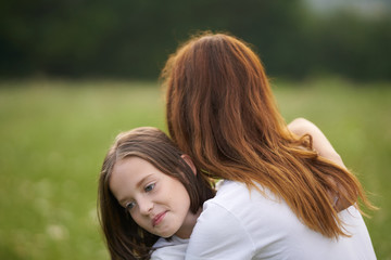 Fototapeta premium mother and daughter in park