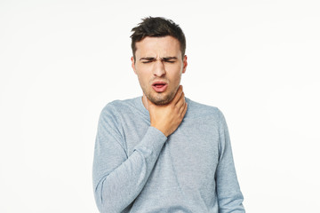 portrait of young man isolated on white background