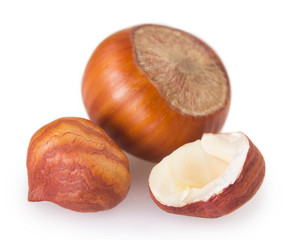 Fototapeta premium Hazelnut on white background