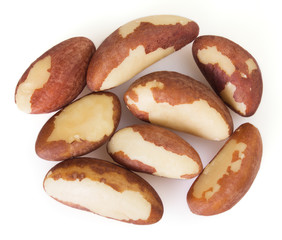 Brazil nut on white background