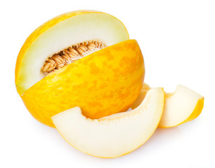 Fresh melon on white background