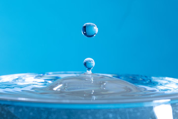 drop of water falling down in the water 