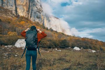 hiker in mountains