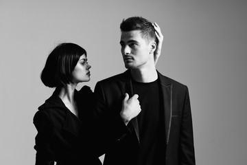 Man and woman studio luxury passion