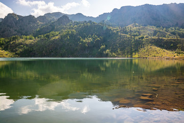 Fototapeta na wymiar Lake Madh in National Park Lure in Albania