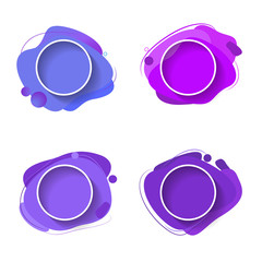 Fluid color badges set. Abstract shapes composition. Eps10 vector