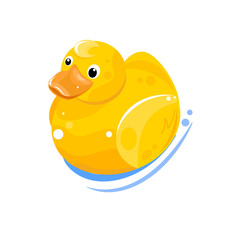 little toy rubber duck icon. yellow duck for the bathroom