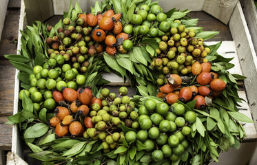 Christmas flowers wreath