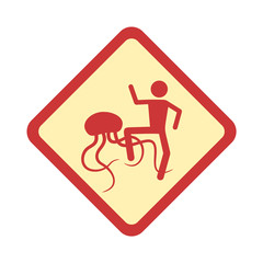 Jellyfish caution symbol