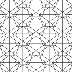Pattern black geometry of pentagon background.