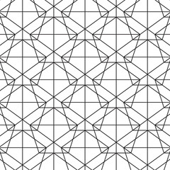 Pattern black geometry of pentagon background.