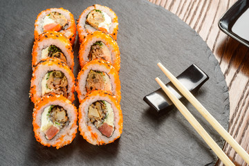 Mussels and cream cheese rolls