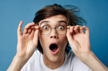 young boy with glasses