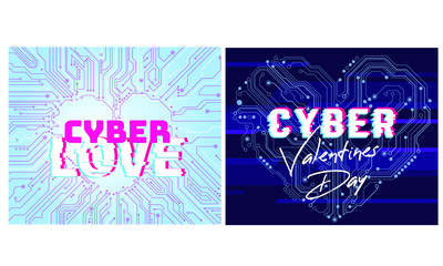Valentine's day cyber technology, Abstract heart technology. It's a symbol of love. cyberpunk Valentine's day, electronic heart-shaped Valentine cyber technology