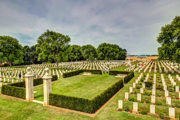 Fototapeta na wymiar Cemeteries and monuments to Canadian soldiers in Normandy, France,