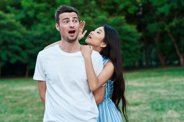 young couple in the park