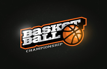 Modern professional Typography basketball sport retro style vector emblem and template logo design. Funny greetings for clothes, card, badge, icon, postcard, banner, tag, stickers, print.