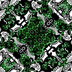 Paisley with animal skin pattern.