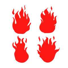doodle fire illustration with handdrawn cartoon style vector