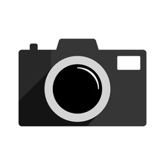 Camera icon flat. Isolated on white background. 