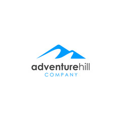 Simple mountain hill vector logo design illustration