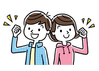 Boy and girl posing with a smile