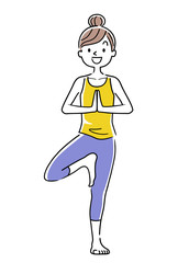 Illustration material: woman, yoga, pose, exercise, fitness