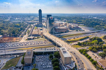 Aerial view Highway 75 in downtown Atlanta 