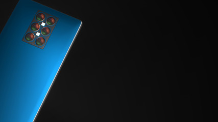 3d rendering of mutilple camera smartphone system concept