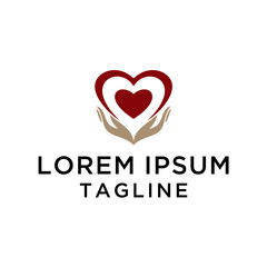 Hand Love Logo Design Vector