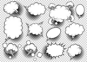 Comic Style, pop art speech bubbles set collection, Vector illustration, you can place relevant content on the area.