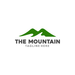 Minimalist Landscape Hills Mountain Peaks Vector Logo Design Inspiration