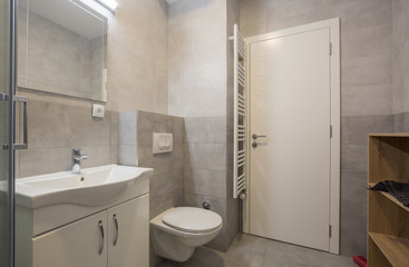 Bathroom interior in renovated apartment