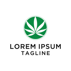 Cannabis Negative Space Logo Template